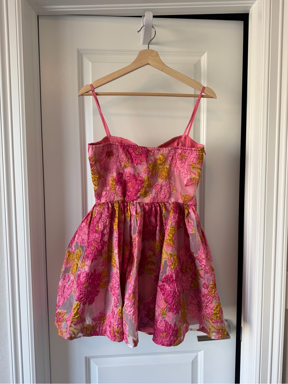 PrettyLittleThing Pink and Yellow Floral Dress - Picture 3 of 4